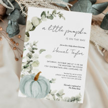 Blauwe Kleine Pompoen Herfst Baby Shower