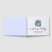 Blauwe Kleine Pompoen Herfst Baby Shower voor Jong Gastenboek (Volledig)