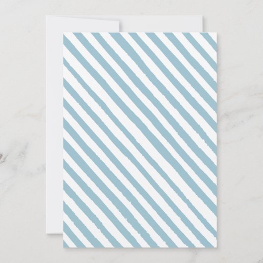 Blauwe kleine pompoen jongen baby shower uitnodigi kaart (Achterkant)