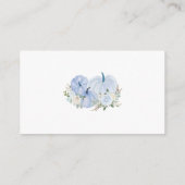 Blauwe Kleine Pompoen Luier Raffle Ticket Informatiekaartje (Achterkant)