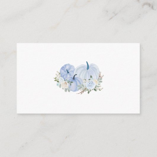 Blauwe Kleine Pompoen Luier Raffle Ticket Informatiekaartje (Achterkant)