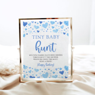 Blauwe kleine schat kleine baby jacht douche spel poster