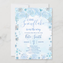 Blauwe kleine sneeuwvlok op weg naar Baby shower