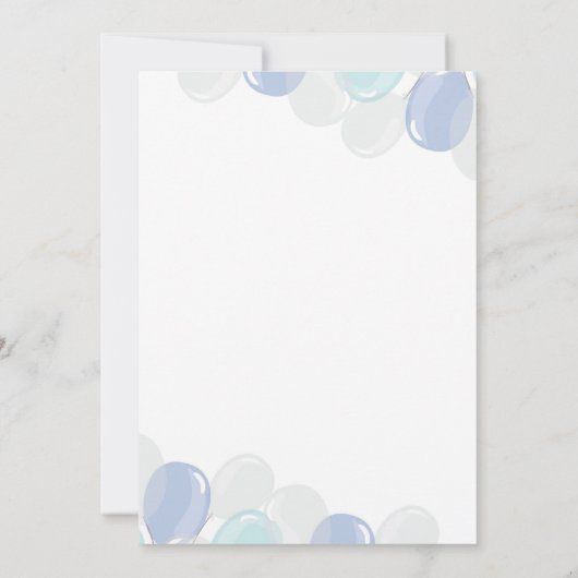 Blauwe Kleine Teddybeer Baby shower Uitnodiging (Achterkant)