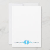 Blauwe Kleine Teentjes Baby Shower Uitnodiging (Achterkant)