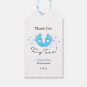 Blauwe kleine tenen cadeaulabel (Voorkant)