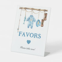 Blauwe Kleine Visser Baby Shower Favoren Beige