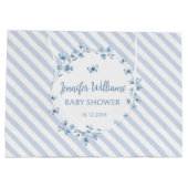 Blauwe kleine vlinder baby jongen douche cadeau ta groot cadeauzakje (Achterkant)