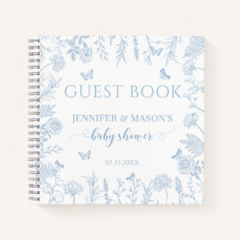 Blauwe kleine vlinder baby jongen douche gastenboe notitieboek