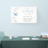 Blauwe Kleine Vlinder Jongens Baby Shower Spandoek (Beurs)