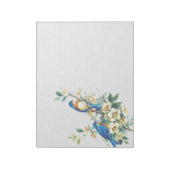 Blauwe kleine vogels op het Notitieblok van de wit (Linkerzijde)