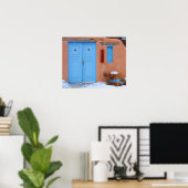Blauwe klepafdruk poster (Thuiskantoor)