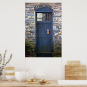 Blauwe klepafdruk poster (Keuken)