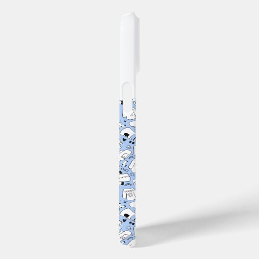 Blauwe kleur doodle ontwerp achterklep Case-Mate iPhone case (Achterkant / Rechts)