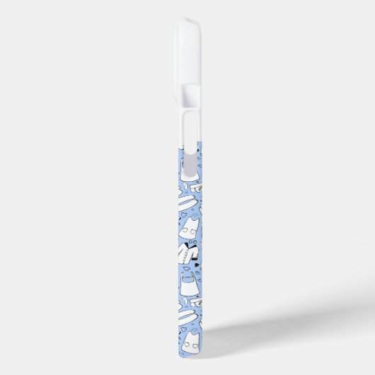 Blauwe kleur doodle ontwerp achterklep Case-Mate iPhone case (Achterkant / Links)