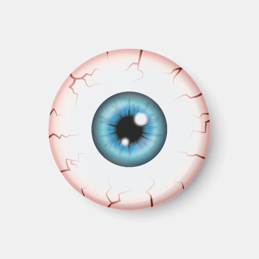 Blauwe Kleur Eyeball Halloween Bloodshot Eyeball Magneet (Voorkant)