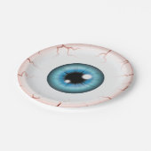 Blauwe Kleur Eyeball Halloween Bloodshot Eyeball Papieren Bordje (Gekanteld)