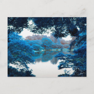 Blauwe kleur is cool, unieke natuur, meer briefkaart
