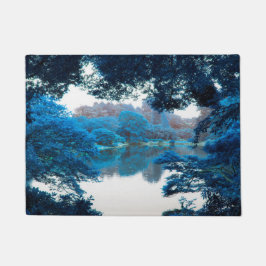 Blauwe kleur is cool, unieke natuur, meer deurmat