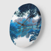 Blauwe kleur is cool, unieke natuur, meer grote klok (Hoek)