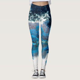 Blauwe kleur is cool, unieke natuur, meer leggings