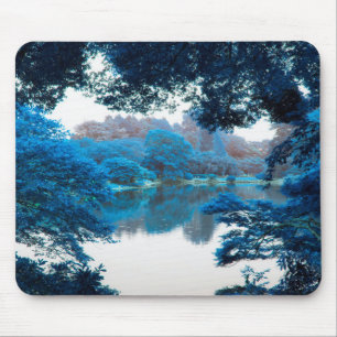 Blauwe kleur is cool, unieke natuur, meer muismat