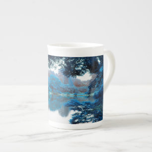 Blauwe kleur is cool, unieke natuur, meer porselein kop
