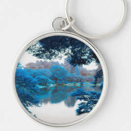 Blauwe kleur is cool, unieke natuur, meer sleutelhanger