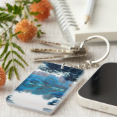 Blauwe kleur is cool, unieke natuur, meer sleutelhanger (Voorkant Rechts)