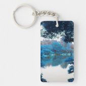 Blauwe kleur is cool, unieke natuur, meer sleutelhanger (Voorkant)