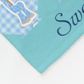 Blauwe kleur Kiep Giraffes Ontwerpknuppel Fleece Deken (Hoek)