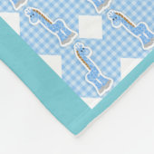 Blauwe kleur Kiep Giraffes Ontwerpknuppel Fleece Deken (Hoek)