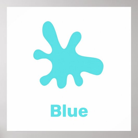 Blauwe kleur met woorden poster (Voorkant)
