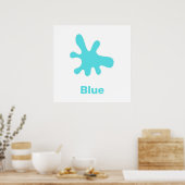 Blauwe kleur met woorden poster (Keuken)