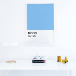 Blauwe kleur Moon Song - Full Width Perfect Poster