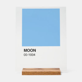 Blauwe kleur Moon Song - Heldere achtergrond Acryl Bord