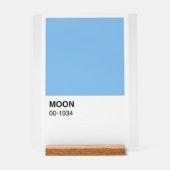 Blauwe kleur Moon Song - Witte achtergrond Acryl Bord (Voorkant)