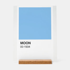 Blauwe kleur Moon Song - Witte achtergrond Acryl Bord