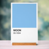 Blauwe kleur Moon Song - Witte achtergrond Acryl Bord (Neutraal)