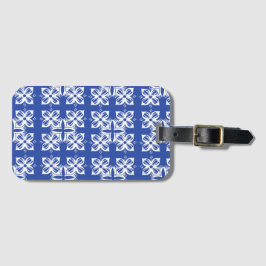 Blauwe kleur patterend bagagelabel