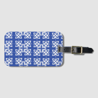 Blauwe kleur patterend bagagelabel