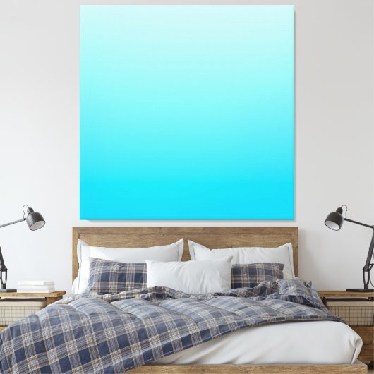 Blauwe kleur verloop achtergrond canvas afdruk (Insitu (Slaapkamer))