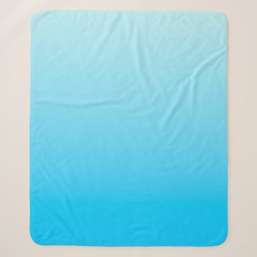 Blauwe kleur verloop achtergrond sherpa deken (Voorkant)