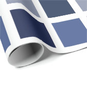 Blauwe Kleur Vierkanten Geruit Cadeaupapier (Rol Hoek)