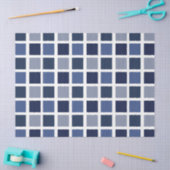Blauwe Kleur Vierkanten Geruit Tissuepapier (Craft)