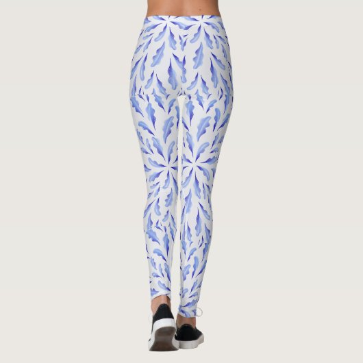 Blauwe kleur vogelveren leggings (Achterkant)
