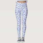 Blauwe kleur vogelveren leggings (Voorkant)