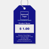 Blauwe kleur Zakelijk Product Prijs Label Cadeaulabel (Voorkant)