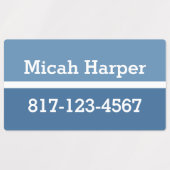 Blauwe Kleurenblok Zelfklevende Etiketrechthoek Labels (Design 2)