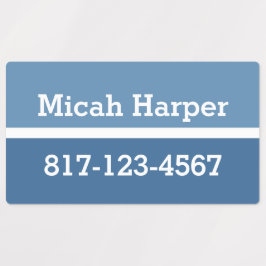 Blauwe Kleurenblok Zelfklevende Etiketrechthoek Labels